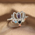 Anillo Flor de Loto 7 Chakras Mujer plata
