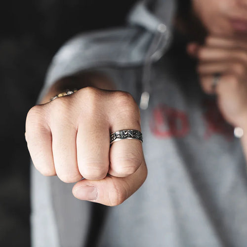 Anillo Ajustable Hombre Runas Vikingas 1