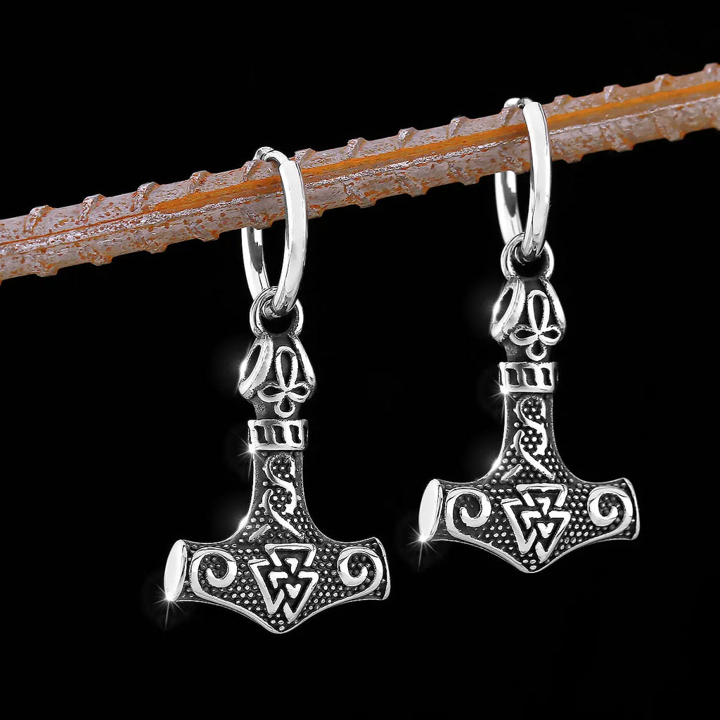 Pendientes Vikingos Colgantes Martillo de Thor Mjolnir