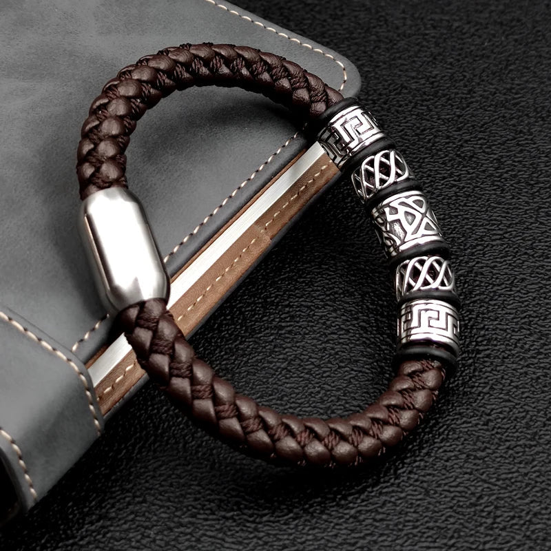 Pulsera de Cuero Estilo Antiguo Vikingo 3