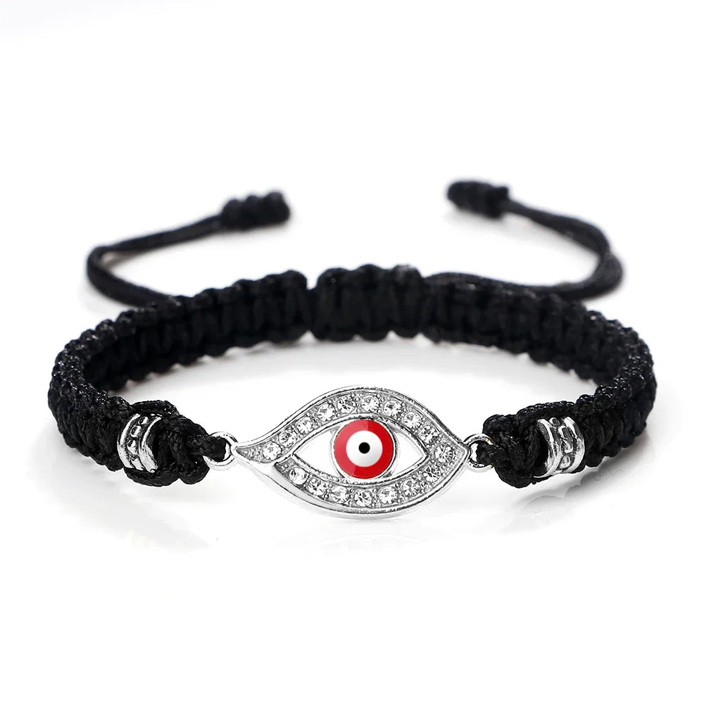 Pulsera Trenzada Zirconia Ojo Turco Mal de Ojo