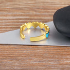 Anillo 6 Corazones Banda Mujer Oro