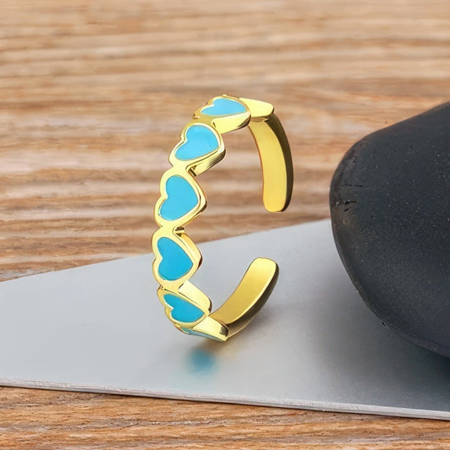 Anillo 6 Corazones para Mujer Oro