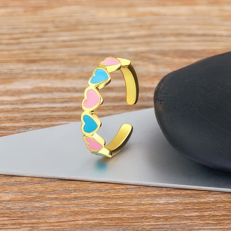 Anillo 6 Corazones para Mujer Oro