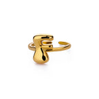Bague ajustable avec initiale couleur or - lettre