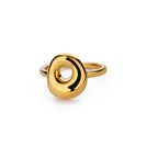 Bague ajustable avec initiale couleur or - lettre