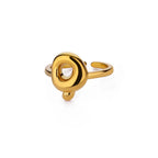 Bague ajustable avec initiale couleur or - lettre