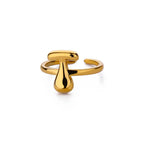 Bague ajustable avec initiale couleur or - lettre