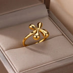 Bague ajustable avec initiale couleur or - lettre