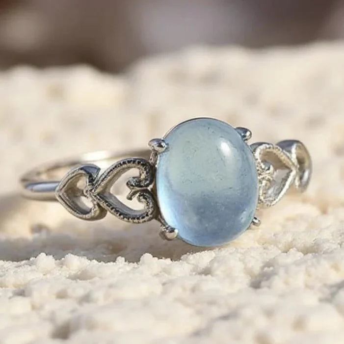 Anillo Ajustable "Cristal de Mar" en Aguamarina 