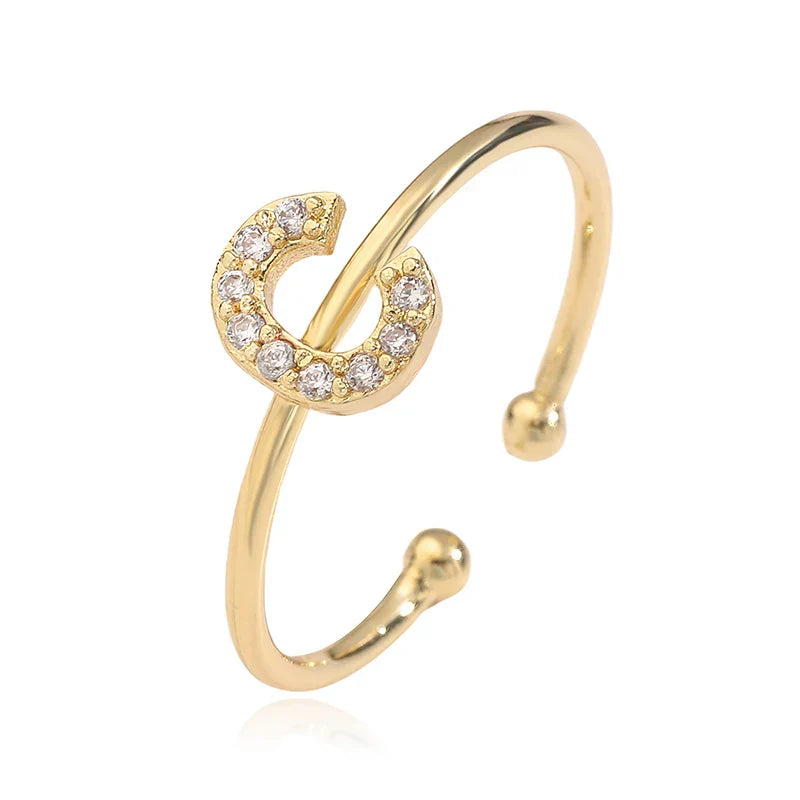 Bague ajustable initiale - lettre