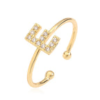 Bague ajustable initiale - lettre