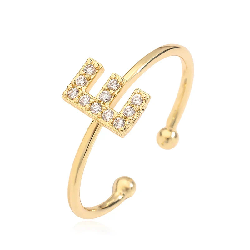 Bague ajustable initiale - lettre