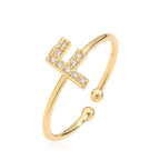 Bague ajustable initiale - lettre