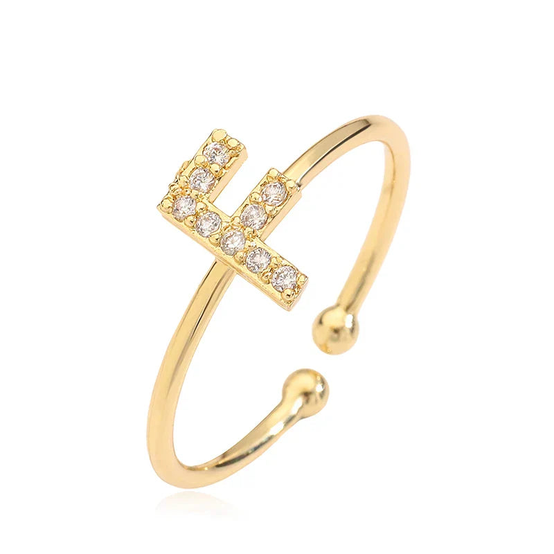 Bague ajustable initiale - lettre