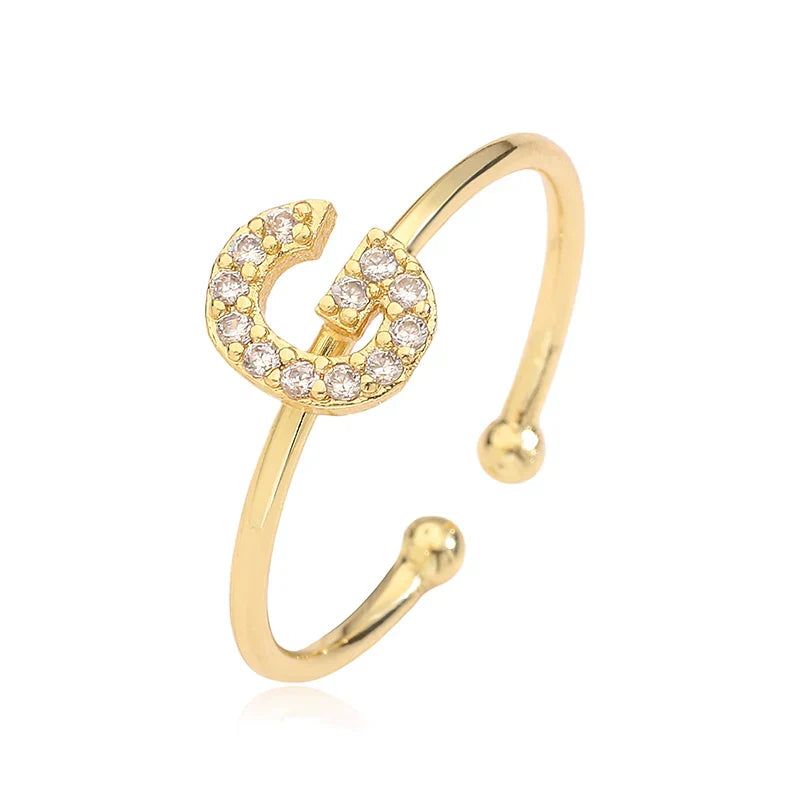 Bague ajustable initiale - lettre