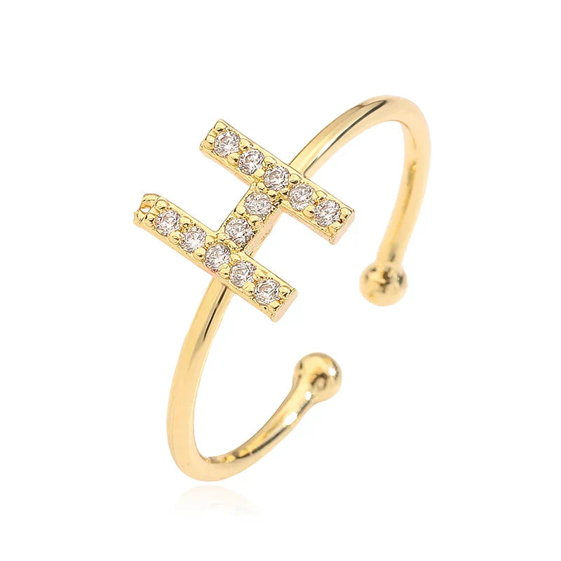 Bague ajustable initiale - lettre