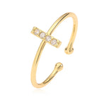 Bague ajustable initiale - lettre