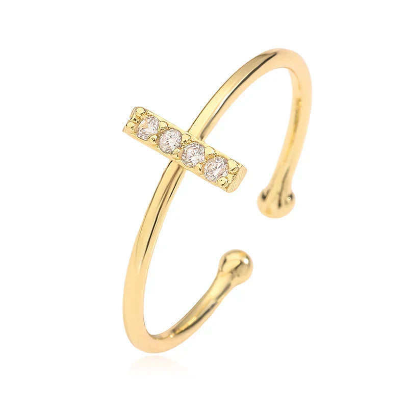 Bague ajustable initiale - lettre