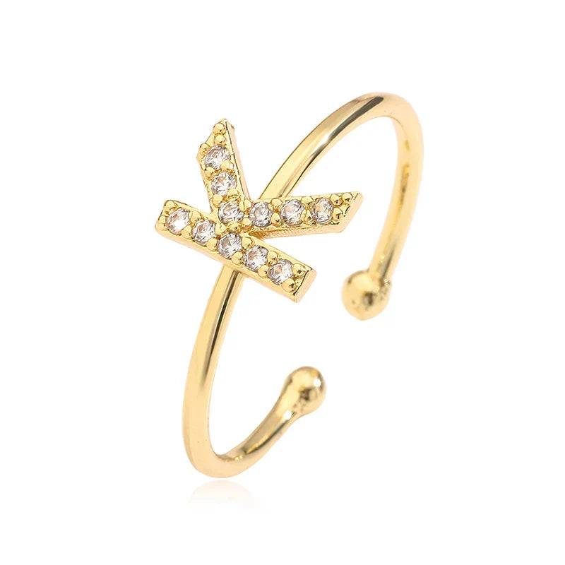 Bague ajustable initiale - lettre