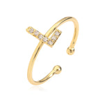 Bague ajustable initiale - lettre