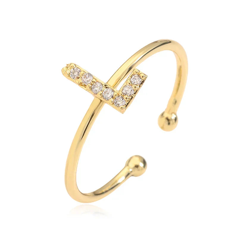 Bague ajustable initiale - lettre