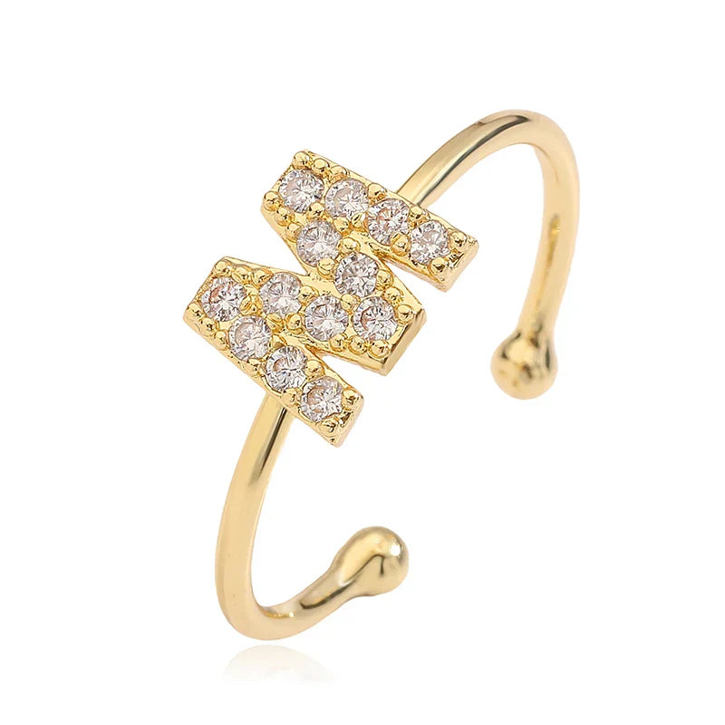 Bague ajustable initiale - lettre