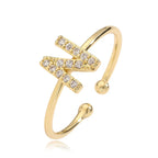 Bague ajustable initiale - lettre