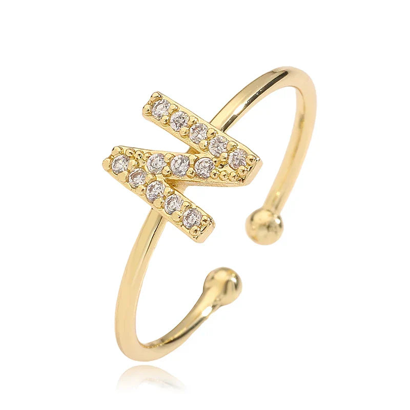 Bague ajustable initiale - lettre