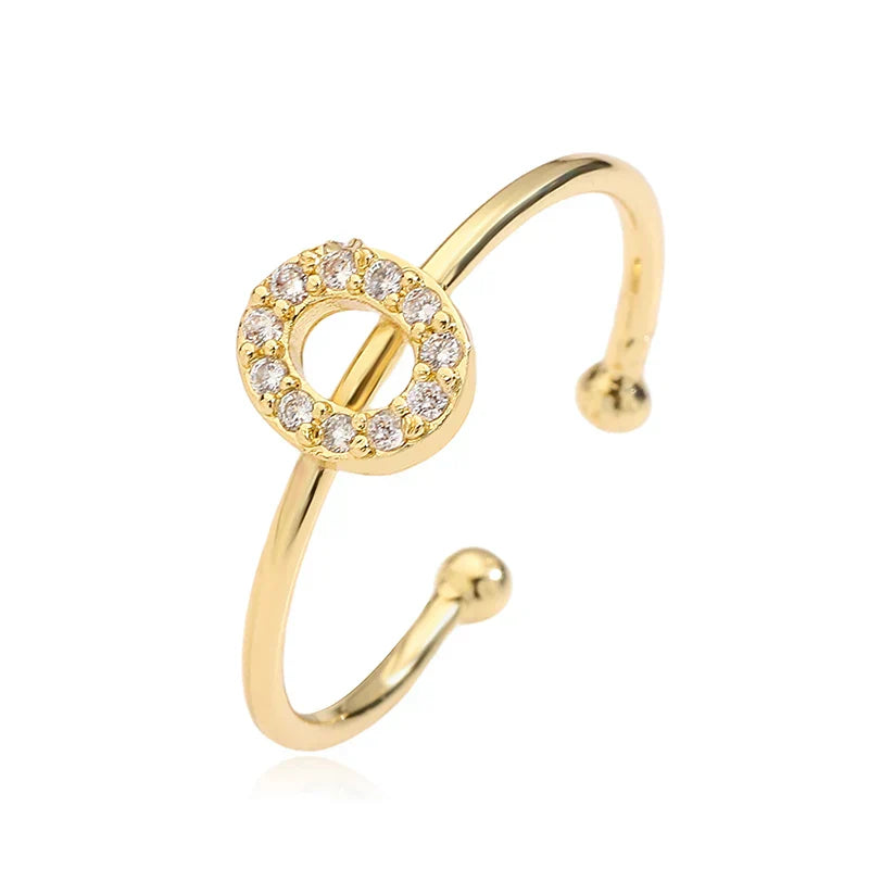 Bague ajustable initiale - lettre
