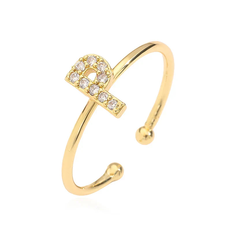 Bague ajustable initiale - lettre