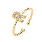 Bague ajustable initiale - lettre