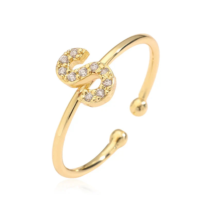 Bague ajustable initiale - lettre