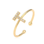 Bague ajustable initiale - lettre