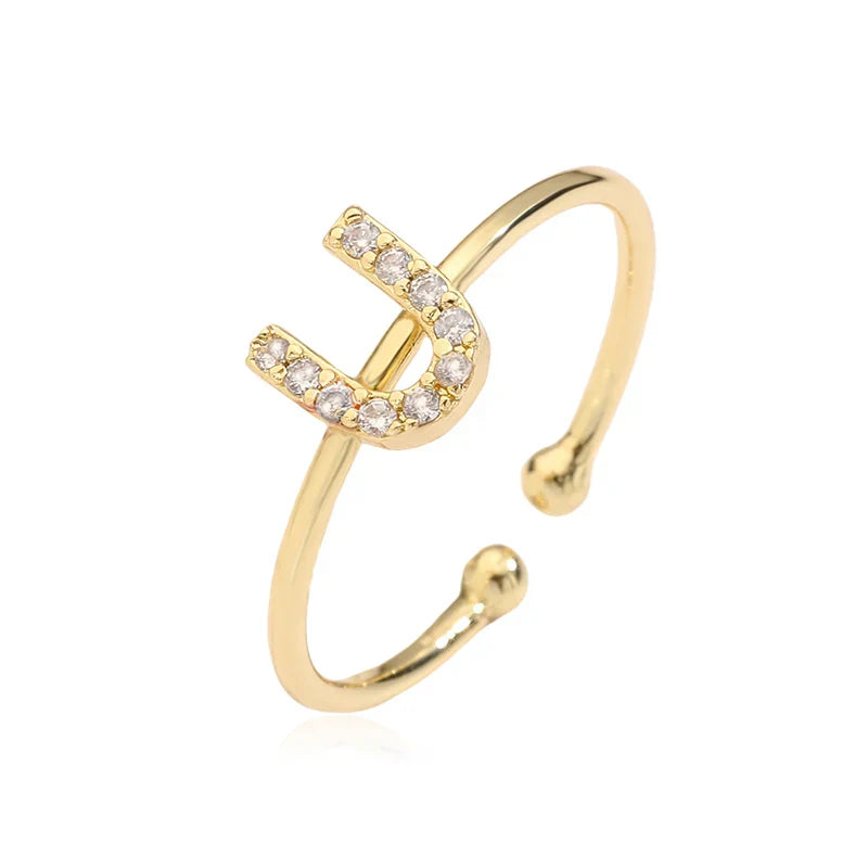 Bague ajustable initiale - lettre