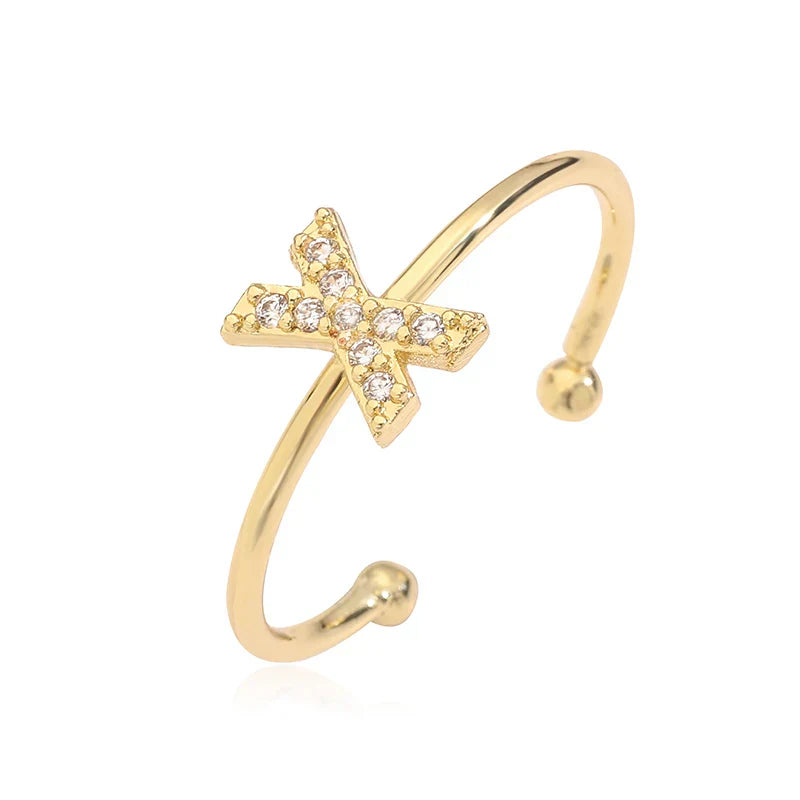 Bague ajustable initiale - lettre