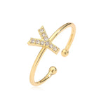 Bague ajustable initiale - lettre