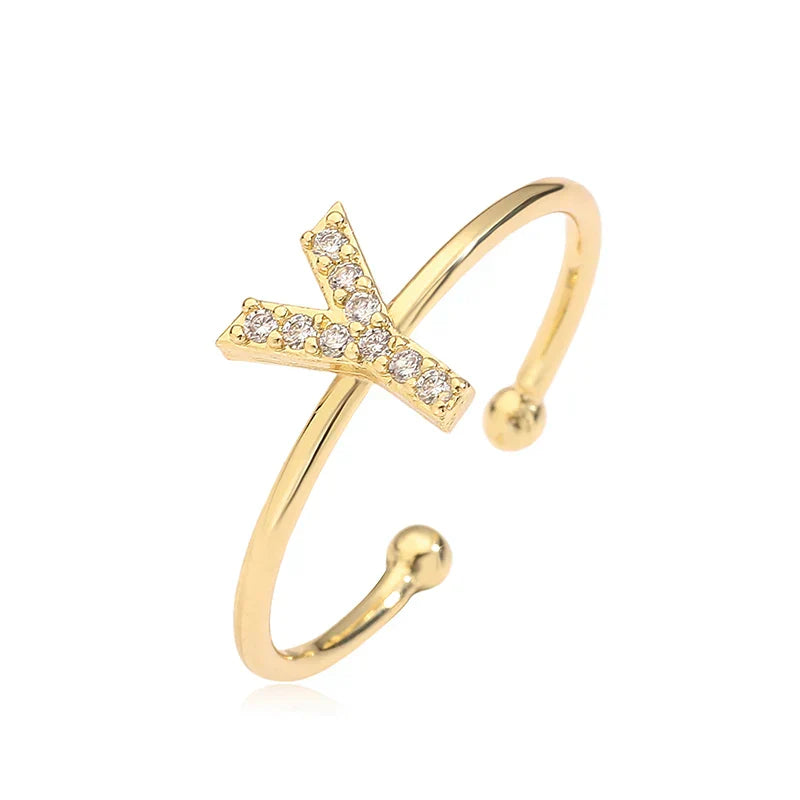 Bague ajustable initiale - lettre