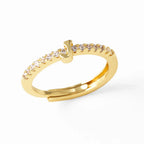 Bague ajustable pour femme avec initiale - lettre