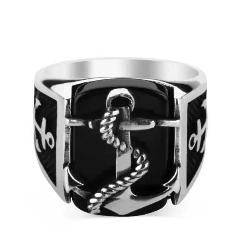 Bague ancre pour homme