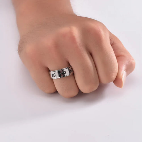 Anillo con Motivos Egipcios Antiestrés Giratorio plata