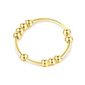 Anillo Antiestrés con Perlas Giratorias para Hombre o Mujer oro
