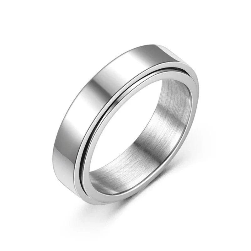 Anillo para Mujer Anti-Estrés Giratorio plata