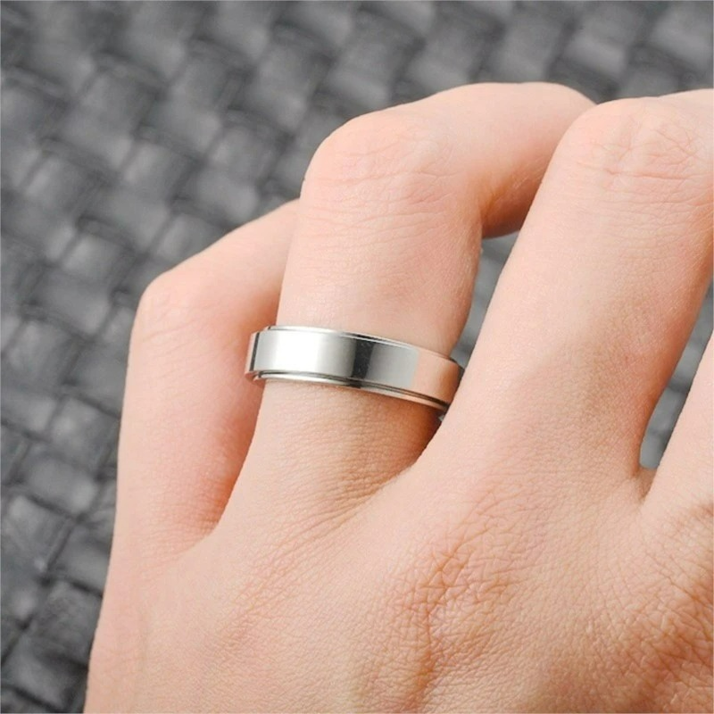 Anillo para Mujer Anti-Estrés Giratorio plata