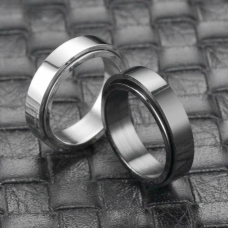Anillo para Mujer Anti-Estrés Giratorio plata