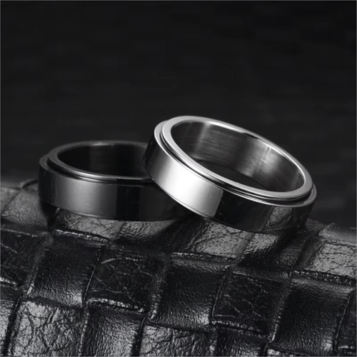 Anillo para Mujer Anti-Estrés Giratorio negro