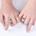 Anillo Anti-Estrés Giratorio Luna y Sol oro