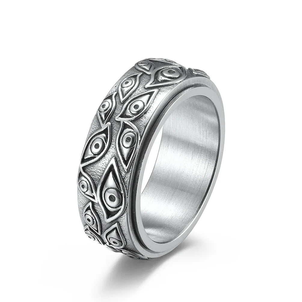 Anillo Antiestrés Giratorio Ojo plata