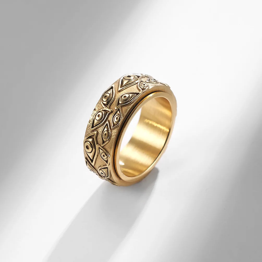Anillo Antiestrés Giratorio Ojo oro