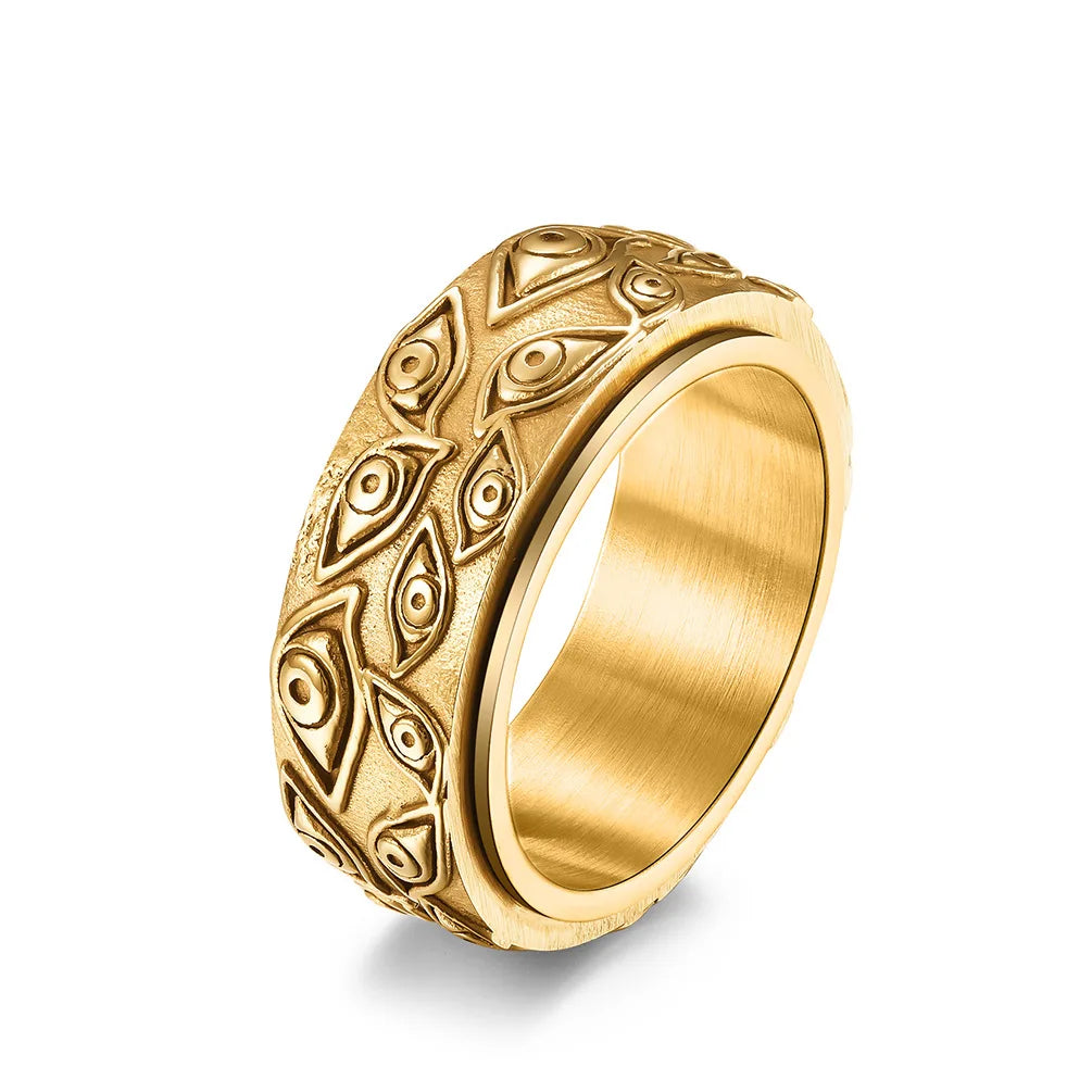 Anillo Antiestrés Giratorio Ojo oro